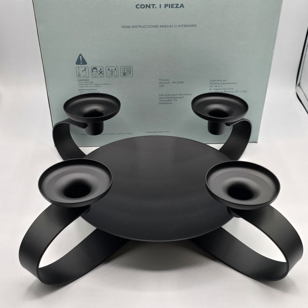Partylite Contemporary Candle Holder New P90350 Black